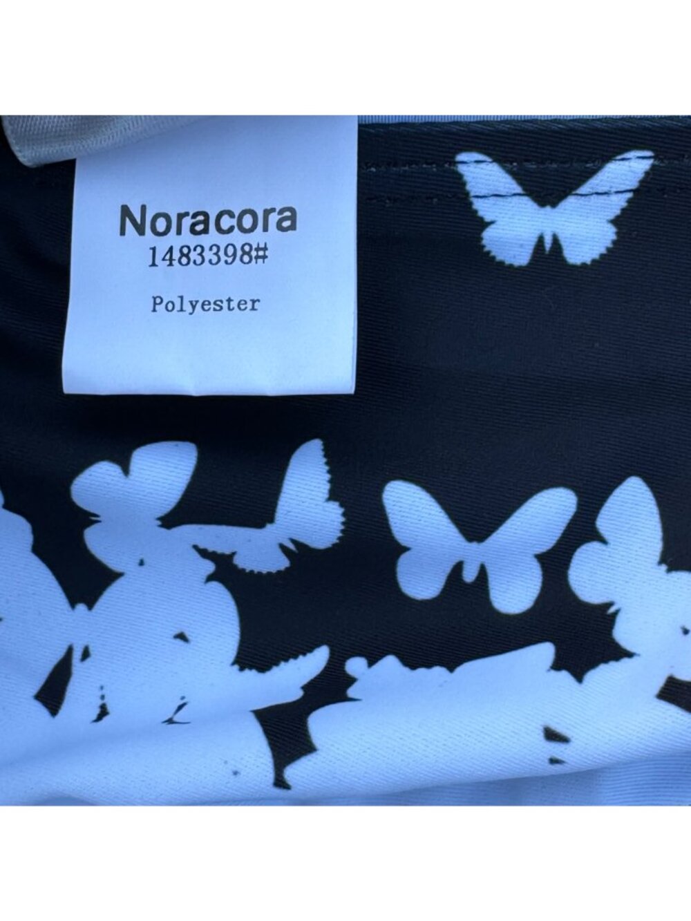 Noracora Butterfly Print Two-Piece Bikini Set Swim XXL Black & White Beach NWT - Picture 4 of 9